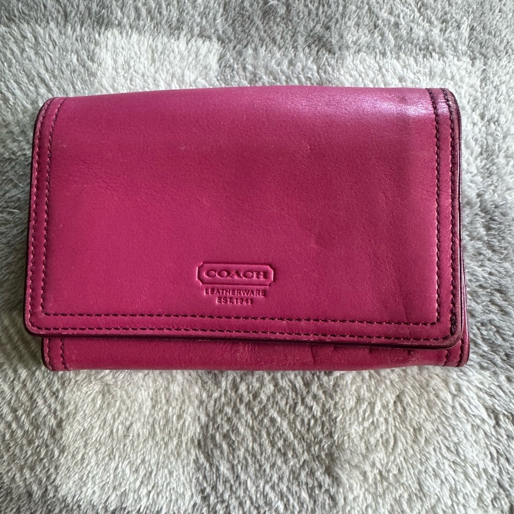 Coach Fuchsia Leather Wallet